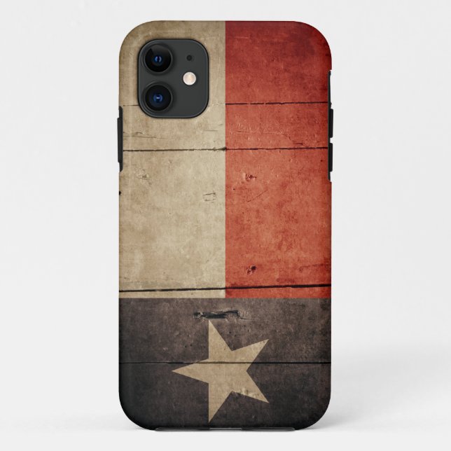 Coques Case-Mate iPhone Drapeau en bois rocailleux du Texas (Dos)