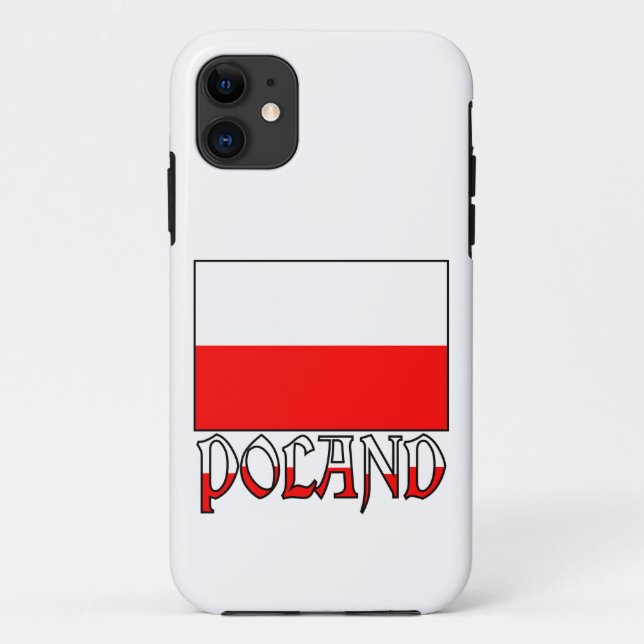 Coques Case-Mate iPhone Drapeau et nom de la Pologne (Dos)