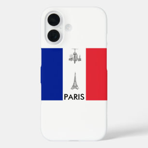 Coque Pour iPhone 16 Drapeau français à thème Paris