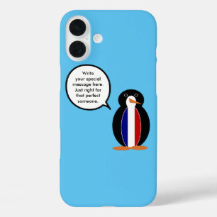 Coques iPhone 16 Plus Drapeau Français qui Parle Mme Pingouin