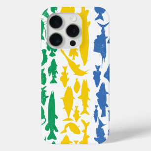 Coque iPhone 15 Pro Drapeau gabonais fait de poisson - Design de pêche