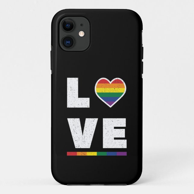 Coques Case-Mate iPhone Drapeau Gay pride LGBTQ Distressed Grunge Love (Dos)