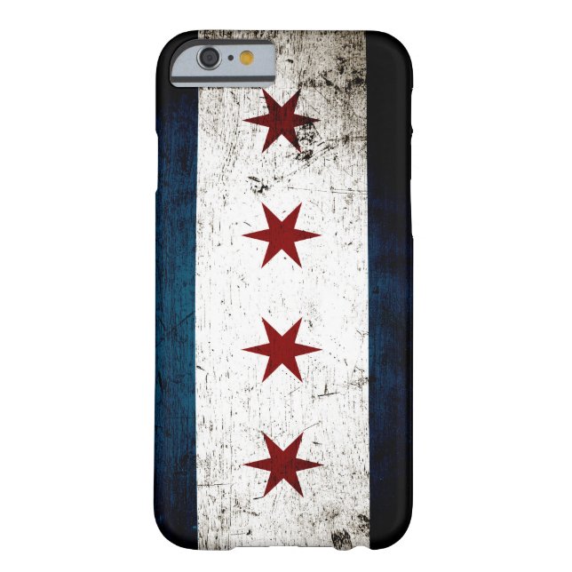 Coques Case-Mate iPhone Drapeau grunge noir de Chicago (Dos)