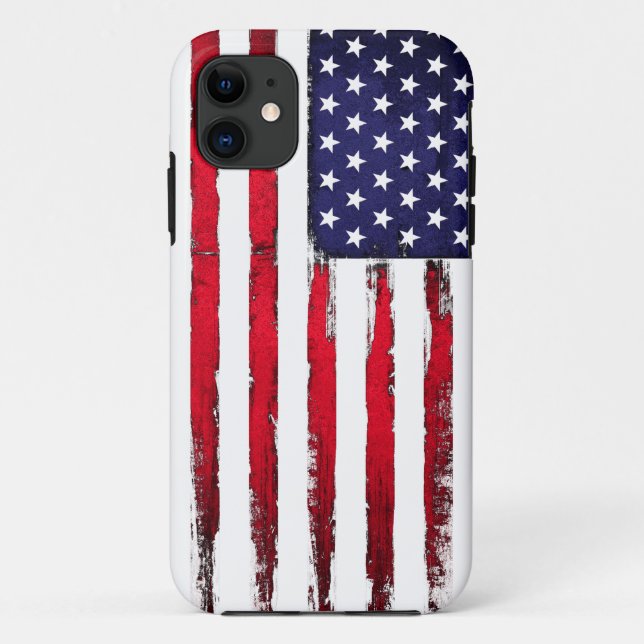 Coques Case-Mate iPhone Drapeau grunge patriotique américain (Dos)
