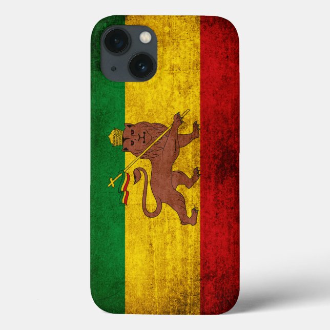 Coques Case-Mate iPhone Drapeau grunge vintage de Rastafarian (Verso)