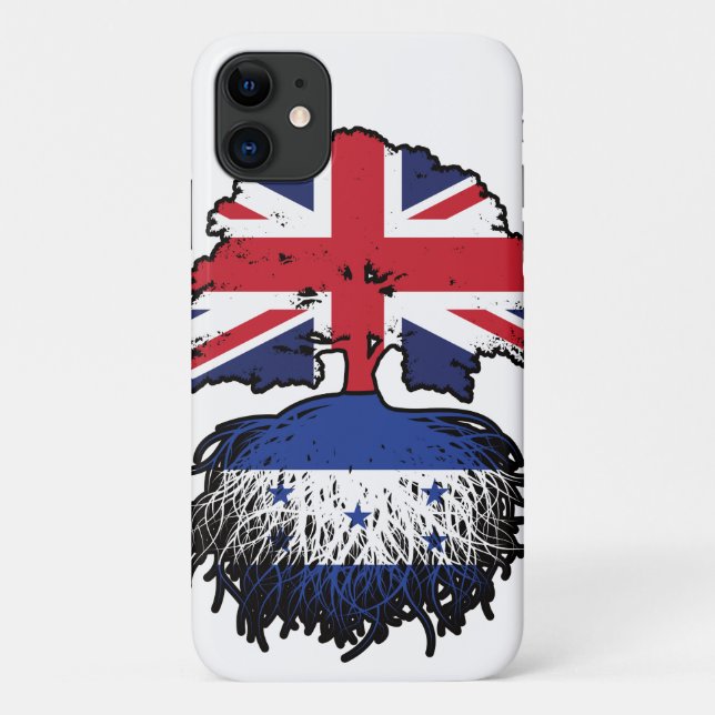 Coques Case-Mate iPhone Drapeau hondurien britannique des racines d'arbres (Dos)