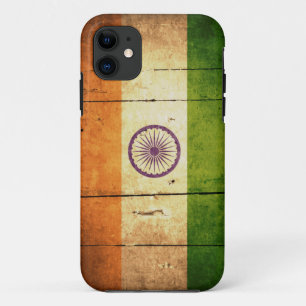 Coque iPhone 11 Drapeau indien en bois