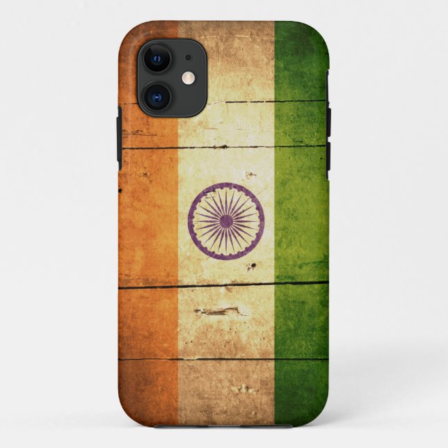 Coques Case-Mate iPhone Drapeau indien en bois (Dos)