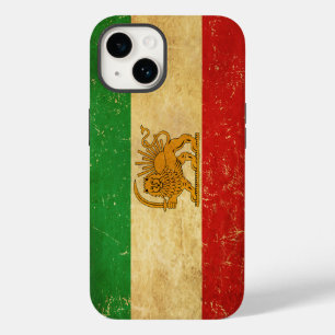 Coque Pour iPhone 14 Drapeau Iran Lion et Sun Shah d'Iran