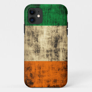 Coque iPhone 11 Drapeau irlandais grunge