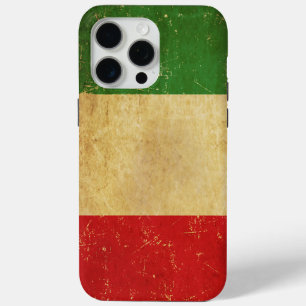 Coque iPhone 15 Pro Max Drapeau italien Vintage Grunge