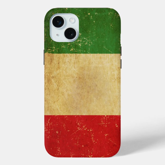 Coques Case-Mate iPhone Drapeau italien Vintage Grunge (Verso)