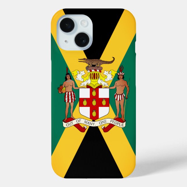 Coques Case-Mate iPhone Drapeau jamaïcain / Armoiries (Verso)