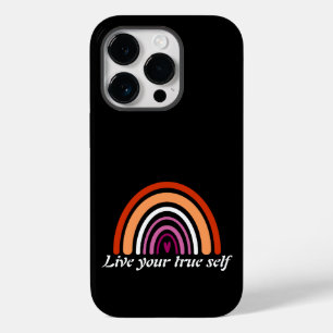 Coque Pour iPhone 14 Pro Drapeau lesbien LGBTQ : Vivez votre vrai moi