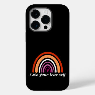Coque Pour iPhone 14 Pro Drapeau lesbien LGBTQ : Vivez votre vrai moi