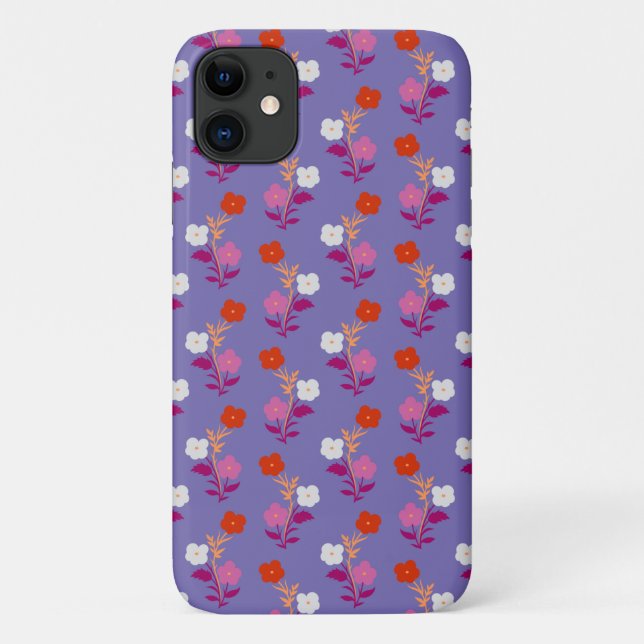 Coques Case-Mate iPhone Drapeau lesbien rouge et rose subtil Fleurs (Dos)