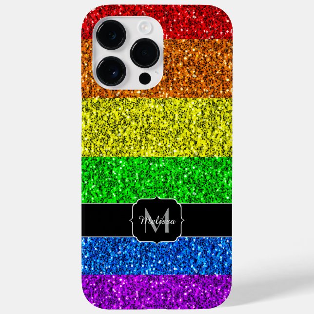 Coques Case-Mate iPhone Drapeau LGBT vibrante parties scintillant arc-en-c (Verso)