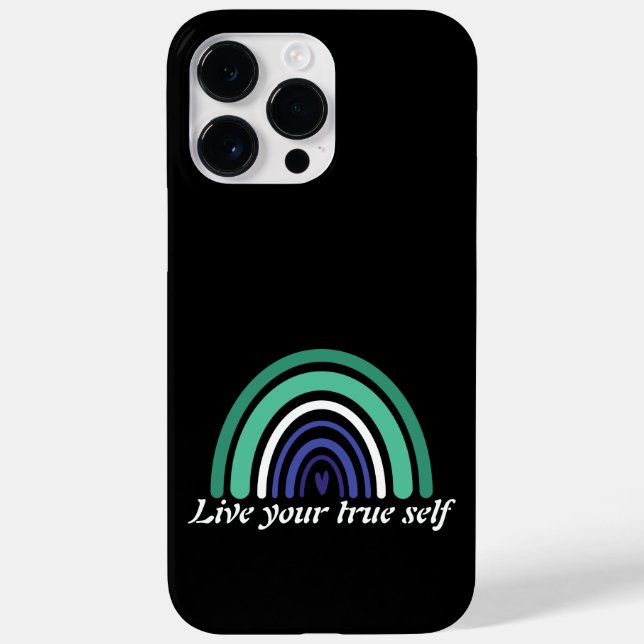 Coques Case-Mate iPhone Drapeau LGBTQ Gay Man : Vivez votre vrai moi (Verso)