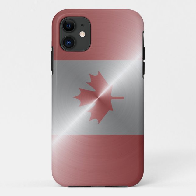 Coques Case-Mate iPhone Drapeau métallique du Canada (Dos)
