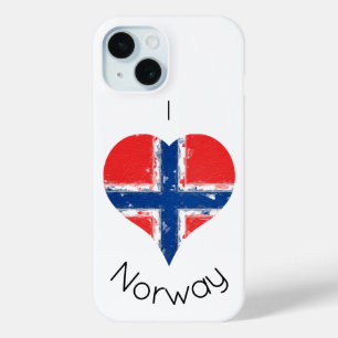 Coque Pour iPhone 15 Drapeau norvégien I Heart Norway