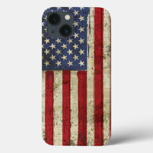 iPhone 13 Case Drapeau patriotique de grunge de l'Amérique