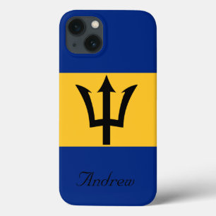 iPhone 13 Case Drapeau personnalisé de la Barbade Trident de Nept