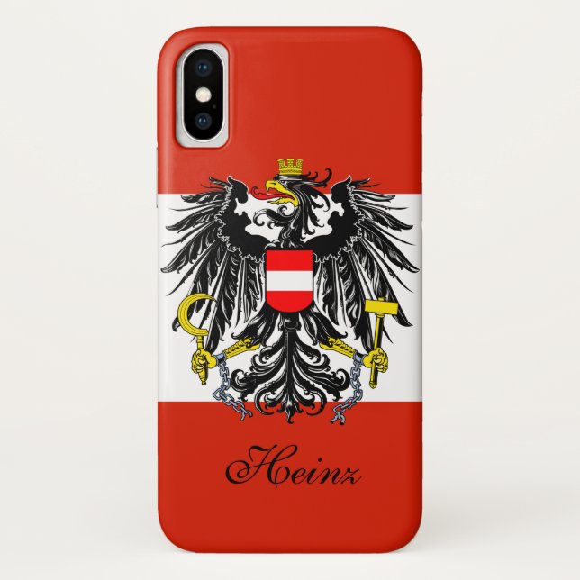 Coques Case-Mate iPhone Drapeau personnalisé de l'Autriche (Dos)