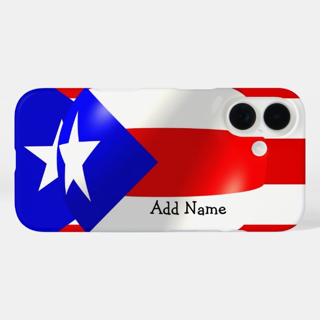 Coques Case-Mate iPhone Drapeau porto-ricain (Verso (horizontal))