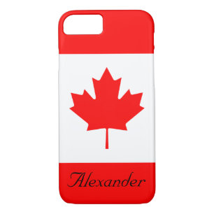 Coque Case-Mate Pour iPhone Drapeau rouge et blanc personnalisé du Canada Feui