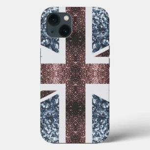 Case-Mate iPhone Case Drapeau rustique UK rouge bleu étincelants parties