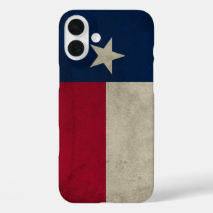 iPhone 16 Plus Case Drapeau solitaire d'étoile de Grunge du Texas