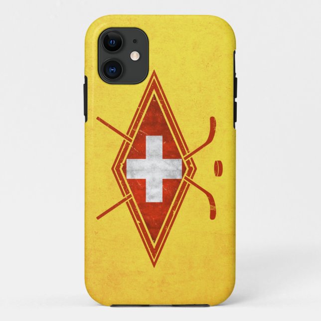 Coques Case-Mate iPhone Drapeau suisse de hockey sur glace (Dos)