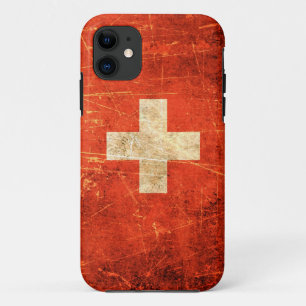 Coques Pour iPhone Drapeau suisse Vintage rayé et usé