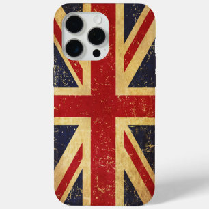 Coque iPhone 15 Pro Max Drapeau Union Jack britannique Vintage