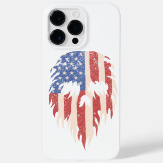 Coque Pour Pour iPhone 14 Pro Max Drapeau USA Crâne Barbe | Design Patriotique en Dé