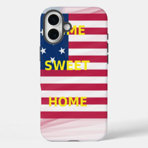 iPhone 16 Plus Case Drapeau USA "Home Sweet Home" Art Imprimer