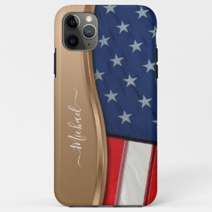 Case-Mate iPhone Case Drapeau USA personnalisé Métal Faux Bronze Tourbil
