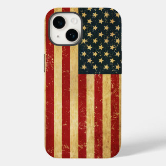 Coque Pour iPhone 14 Drapeau Vintage américain Grunge