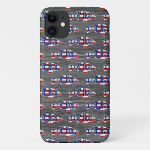 Case-Mate iPhone Case Drapeaux de poisson TRUMP sur bois