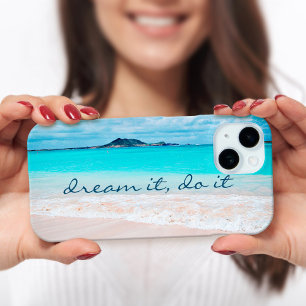 Coque Pour iPhone 15 Dream It Do It Blue Ocean Hawaii Sandy Beach Photo