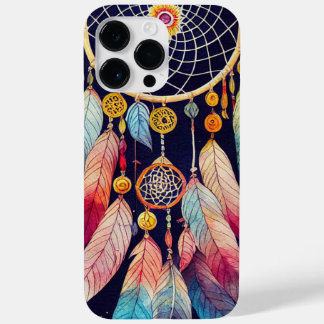 COQUE POUR POUR iPhone 14 PRO MAX DREAMCATCHER EN COULEUR D'EAU ET PLUMES