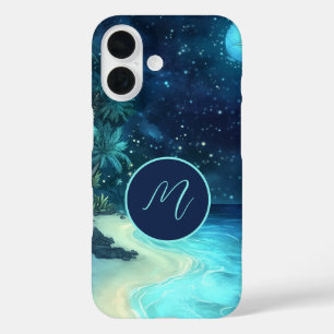 Coque Pour iPhone 16 Dreamy Beach Starry Night Sky Monogramme