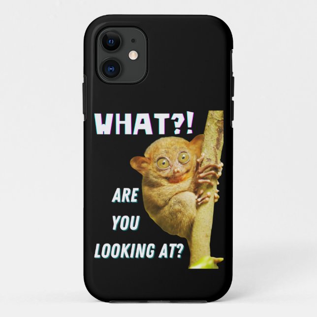 Coques Case-Mate iPhone Drôle Big Eyed Tarsier Ce que vous regardez (Dos)