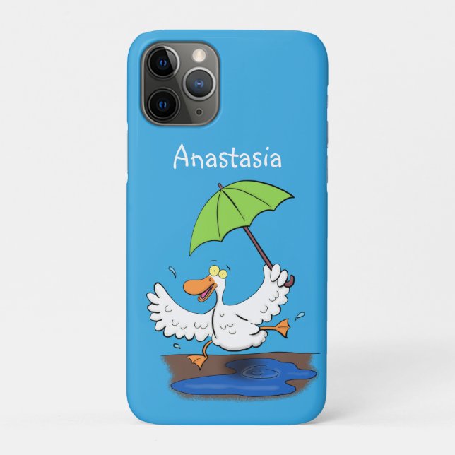 Coques Case-Mate iPhone Drôle canard avec parapluie dessin animé (Dos)