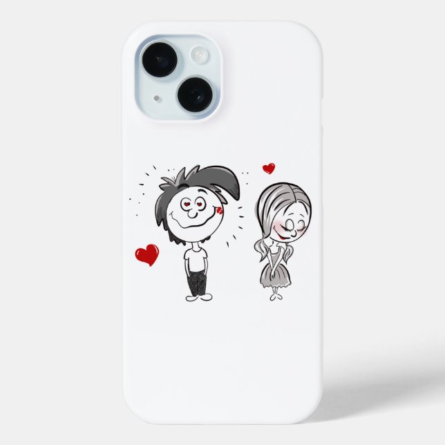 Coques Case-Mate iPhone Drôle Cartoon Couple (Verso)