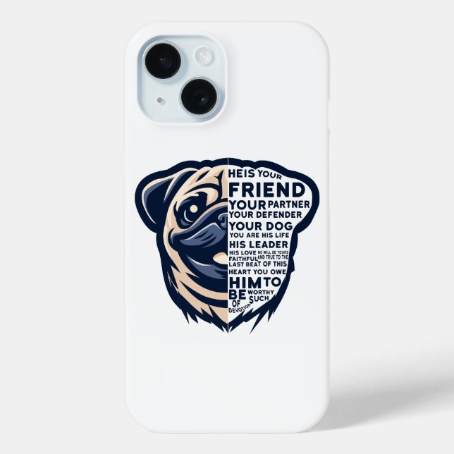 Coques Case-Mate iPhone Drôle chien Carlin (Verso)
