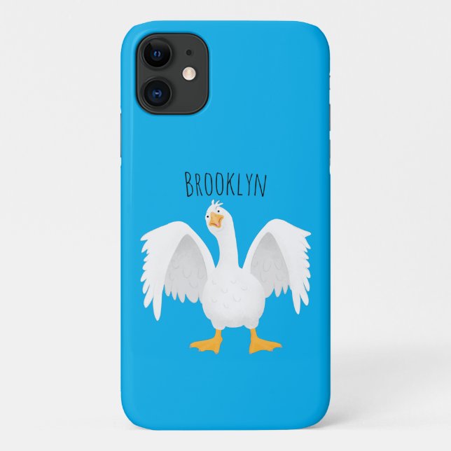Coques Case-Mate iPhone Drôle curieuse dessin animé d'oie domestique (Dos)