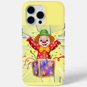 Coque iPhone 15 Pro Max drôle de clown sous le verre cassé