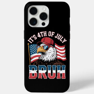 Coque iPhone 15 Pro Max Drôle du 4 juillet Bruh Aigle patriotique