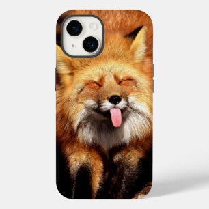 Coque Pour iPhone 14 Drôle Fox Sticking It's Tongue Out